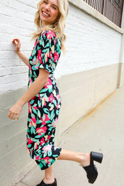 Spring Vibes Tropical Floral Ruffle Sleeve Wide Leg Jumpsuit | Daverri Fashions