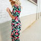 Spring Vibes Tropical Floral Ruffle Sleeve Wide Leg Jumpsuit - DAVERRI FASHIONS