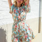 Get Whimsical Tropical Print Smocked Waist Neck Button Romper - DAVERRI FASHIONS