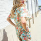 Get Whimsical Tropical Print Smocked Waist Neck Button Romper - DAVERRI FASHIONS