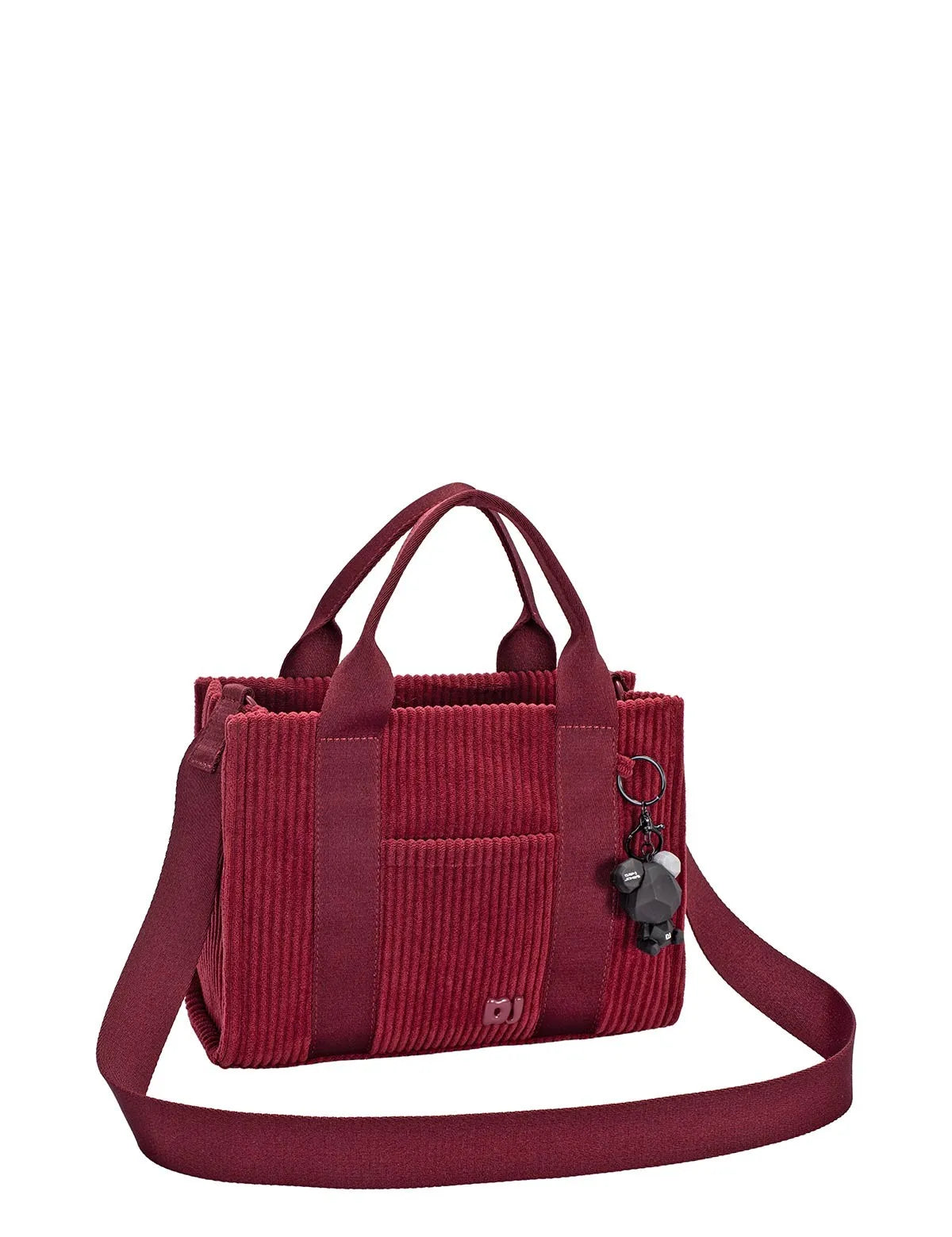 David Jones Corduroy Handbag Bag with Charm Details | Handbags Daverri Fashions