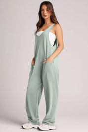 Lovelet Wide Strap Jumpsuit with Pockets | Overalls Daverri Fashions