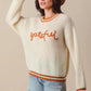 SO ME Thanksgiving Grateful Lettering Stitch Sweater Sweaters