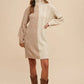 Annie Wear Color Block Turtleneck Sweater Dress Knee Length Dresses