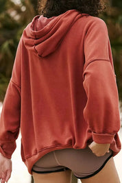 Drawstring Dropped Shoulder Long Sleeve Hoodie | Sweatshirts Daverri Fashions