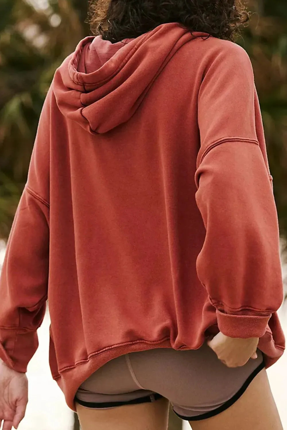 Drawstring Dropped Shoulder Long Sleeve Hoodie | Sweatshirts Daverri Fashions