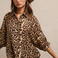 BiBi Leopard Prints Oversized Short Sleeves Top Tops