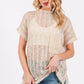 Ces Femme See Through Crochet Mock Neck Cover Up - DAVERRI FASHIONS