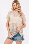 Ces Femme See Through Crochet Mock Neck Cover Up - DAVERRI FASHIONS