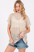 Ces Femme See Through Crochet Mock Neck Cover Up - DAVERRI FASHIONS
