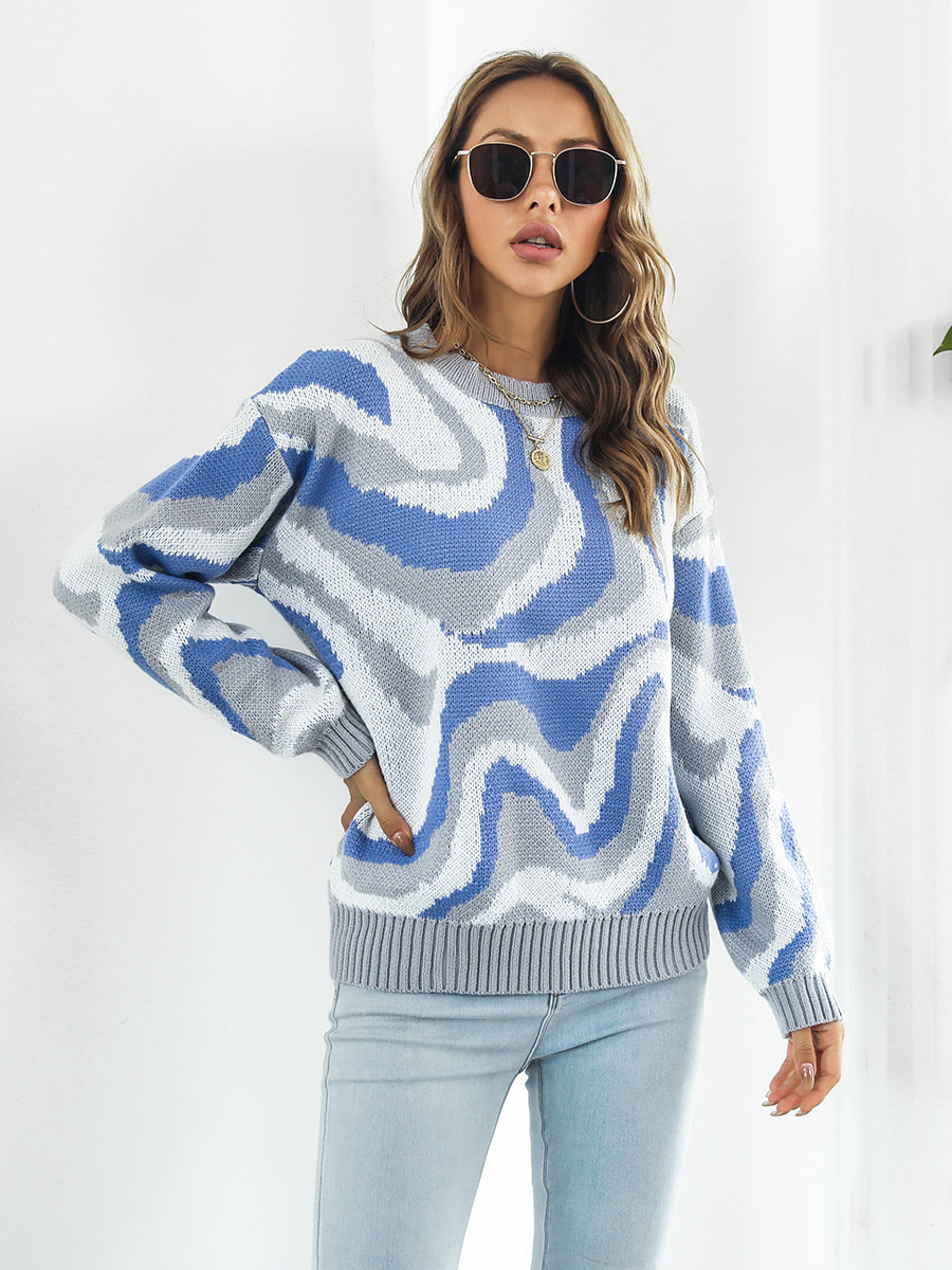 Round Neck Dropped Shoulder Sweater | Sweaters Daverri Fashions