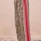 BiBi Leopard Print Pants with red-white side stripes and welt pockets