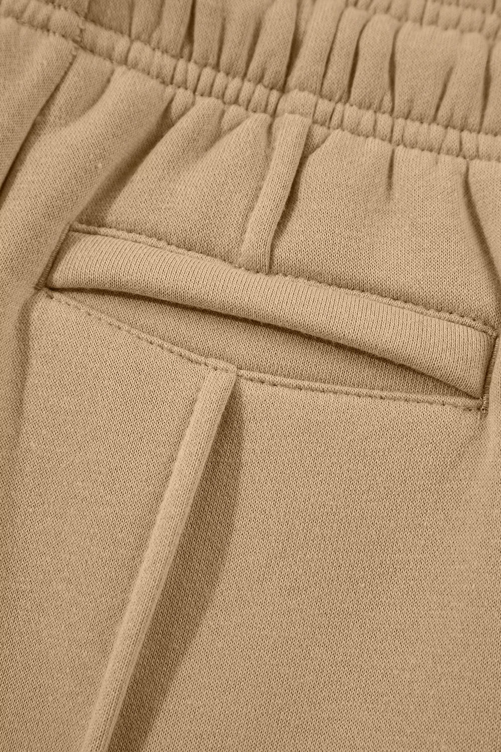 Daverri wide leg drawstring pants in beige cotton with elastic waistband
