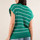 VERY J Striped Knit Sweater Vest Top
