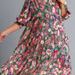 Umgee Full Size Paisley Print Satin Tiered Midi Dress Plus Size Mid Dresses