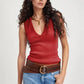 Solid V-Neck Tank - DAVERRI FASHIONS