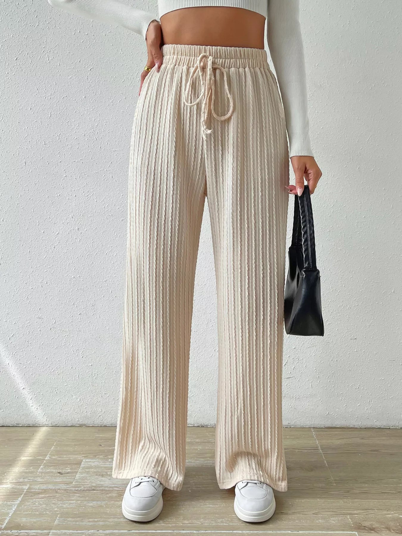 Drawstring Wide Leg Pants | Lounge Pants Daverri Fashions