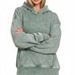 Zenana Fleece Acid Wash Kangaroo Pocket Hoodie - DAVERRI FASHIONS