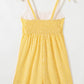 Daverri striped tie-shoulder romper in yellow and white stripes