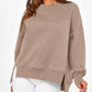 Daverri Fashions Casual Loose Side Slit Sweatshirt - DAVERRI FASHIONS