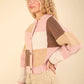 VERY J Color Block Button Down Textured Sweater Cardigan Cardigans