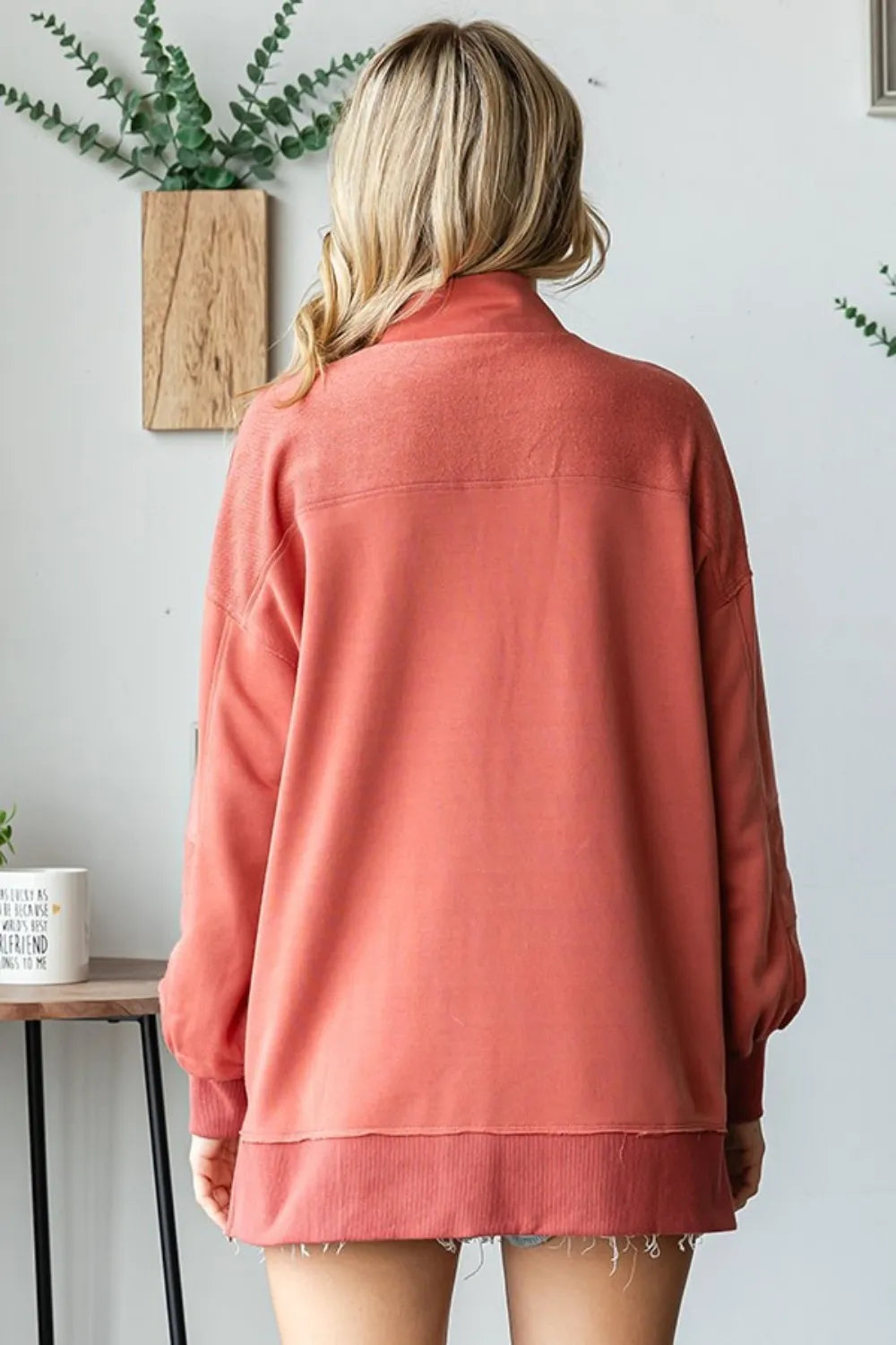 First Love Grommet Split Neck Kangaroo Pocket Sweatshirt Sweatshirts