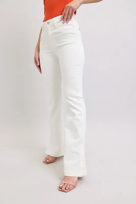 Judy Blue Full Size High Waist Side Slit Slim Bootcut Jeans Plus Size