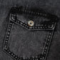 Short Sleeve Flap Pocket Button Up Raw Hem Denim Shirt - DAVERRI FASHIONS