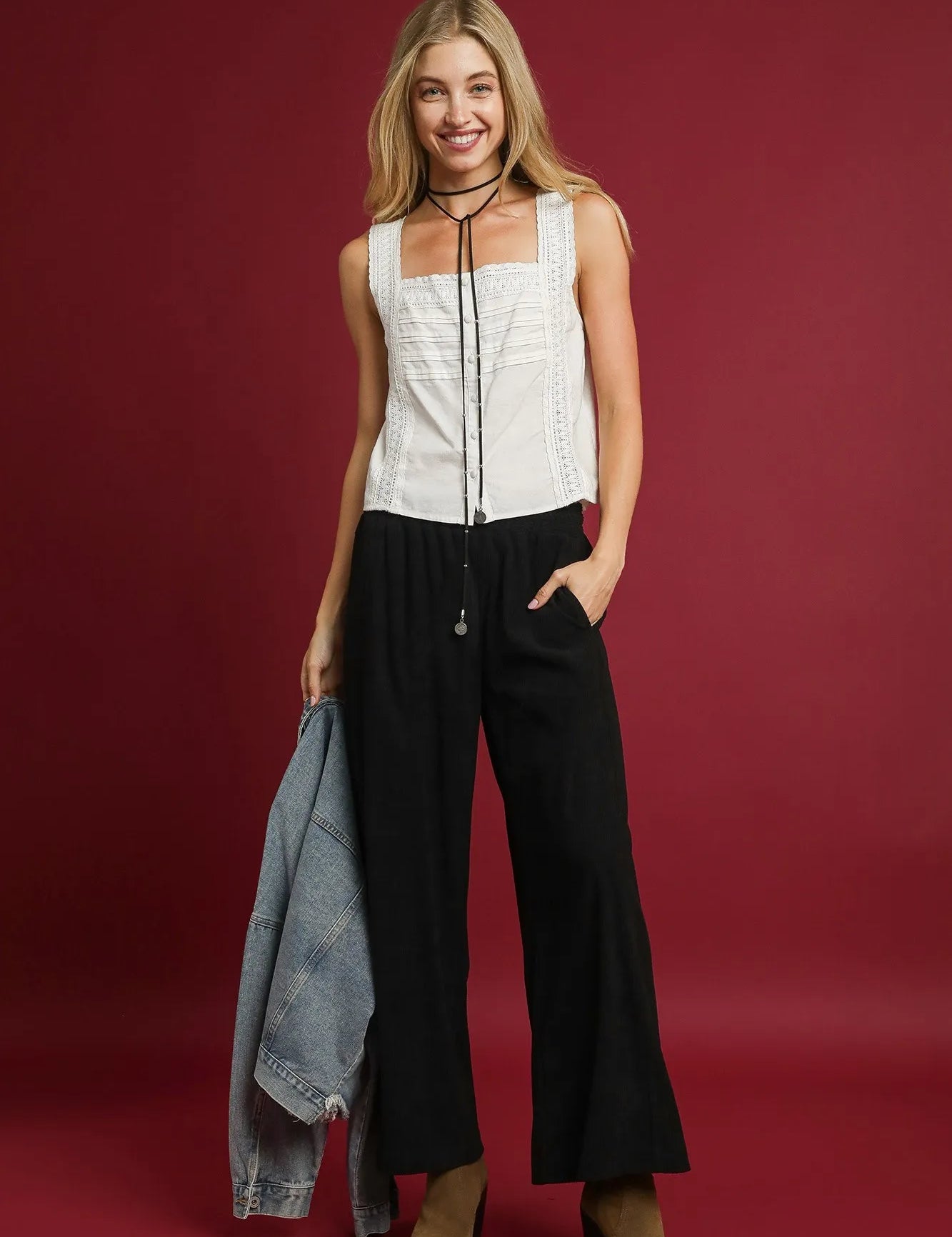 Umgee Wide-Leg Corduroy Pants | Daverri Fashions