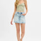 RISEN Full Size High Rise Button Down Skorts Plus Size Denim Skirts