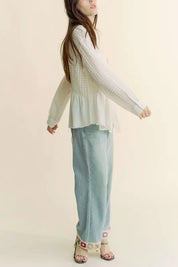 Davi & Dani Garment Washed Jacquard Button Front Shirt | Shirts Daverri Fashions