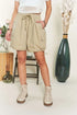 ADORA Drawstring Shorts with Pockets: beige cargo with side pockets