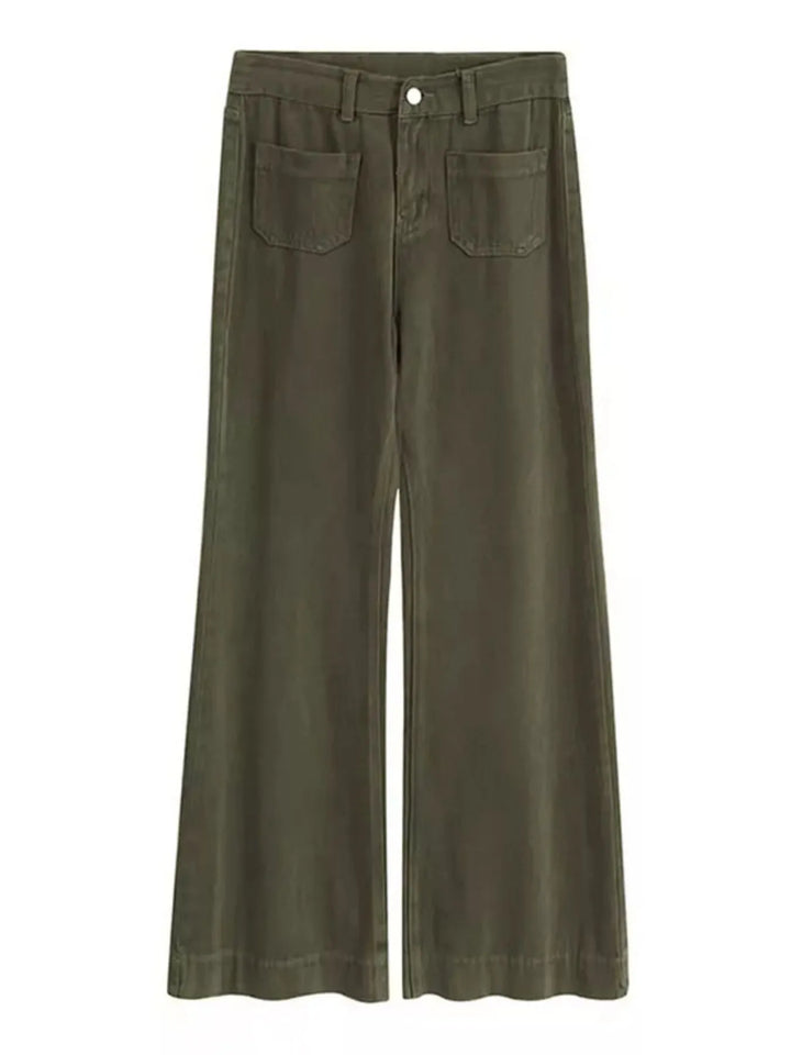 Full Size Wide Leg Jeans with Pockets Plus Size | Jeans Daverri Fashions