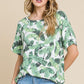 BOMBOM Lightweight Printed Round Neck Short Sleeve T-Shirt - DAVERRI FASHIONS