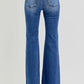 RISEN Full Size Low Rise Flare Jeans with Pockets - DAVERRI FASHIONS