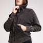 Zenana Acid Washed Hoodie Jacket Coats & Jackets