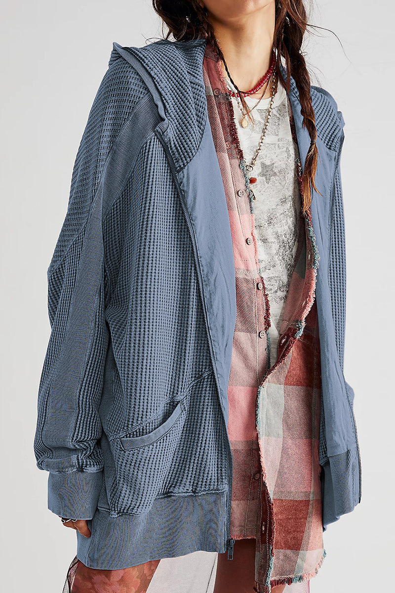 Zip-Up Long Sleeve Jacket | Jackets Daverri Fashions