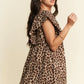 Davi & Dani Animal Printed Velvet Ribbon Mini Dress - DAVERRI FASHIONS