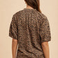 Annie Wear Animal Print Knit Volume Sleeve Blouse