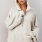 Double Take Full Size Half Zip Long Sleeve Hoodie with Kangaroo Pocket - DAVERRI FASHIONS