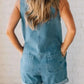 Zip Front Sleeveless Denim Romper - DAVERRI FASHIONS