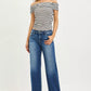 Blue Risen mid-rise wide straight jeans with rolled cuffs
