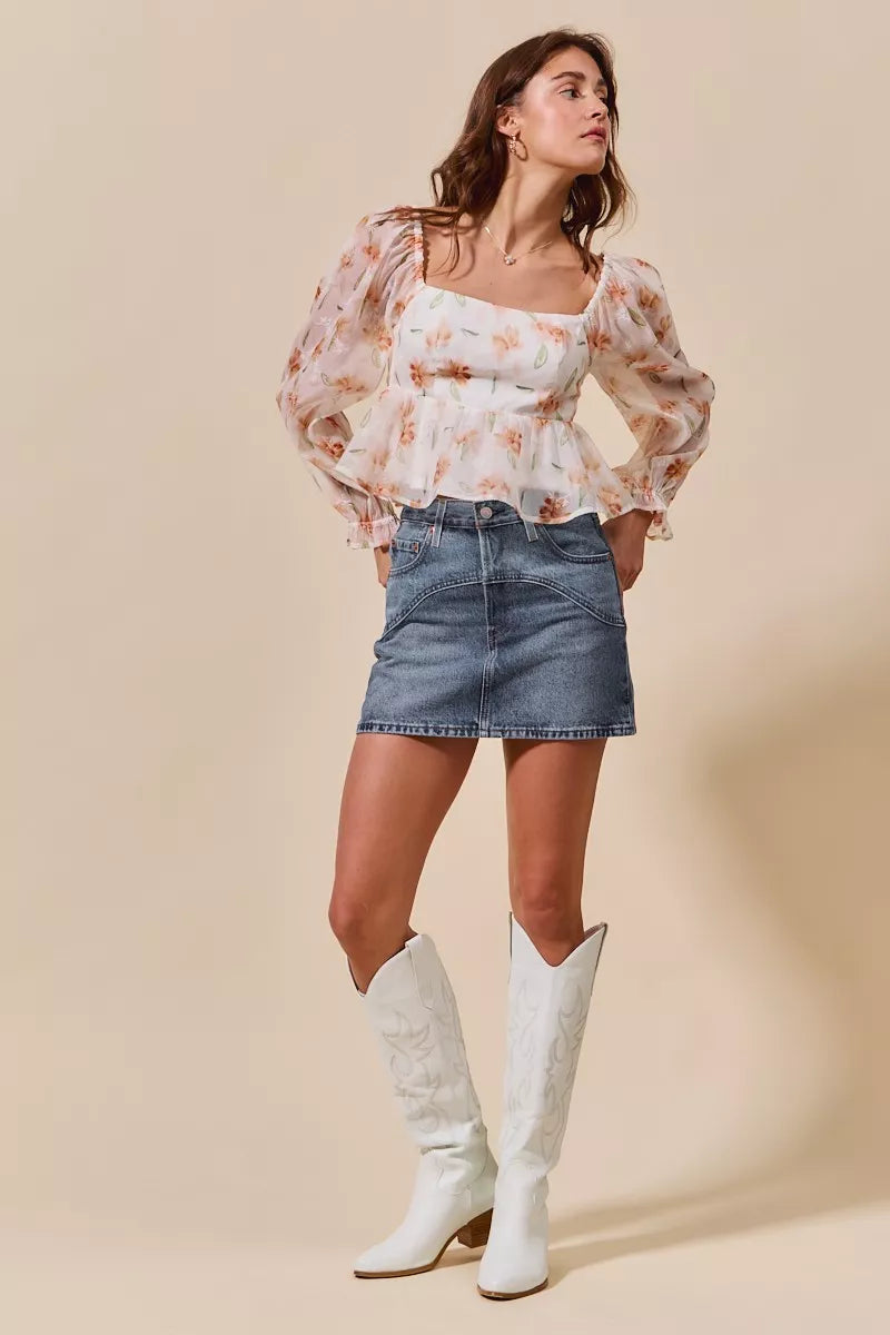 SO ME Washed Denim Mini Skirt with Pockets | Skirts Daverri Fashions