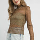 Umgee Nylon Lace Mesh Long Sleeve Top - DAVERRI FASHIONS