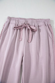 Drawstring Pants with Pockets | Loungewear Pants Daverri Fashions