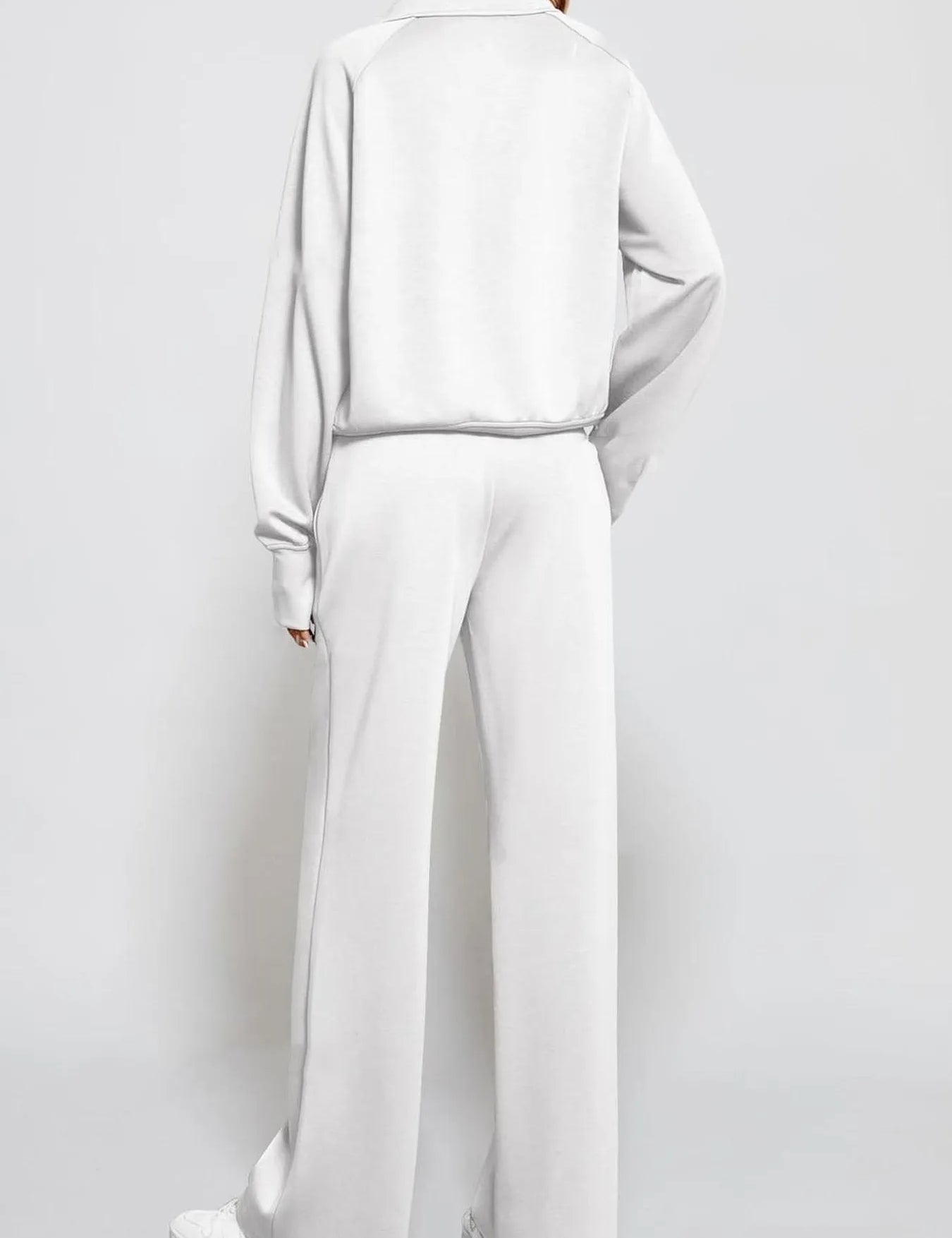 Half Zip Long Sleeve Top and Pants Set | Loungewear Sets Daverri Fashions