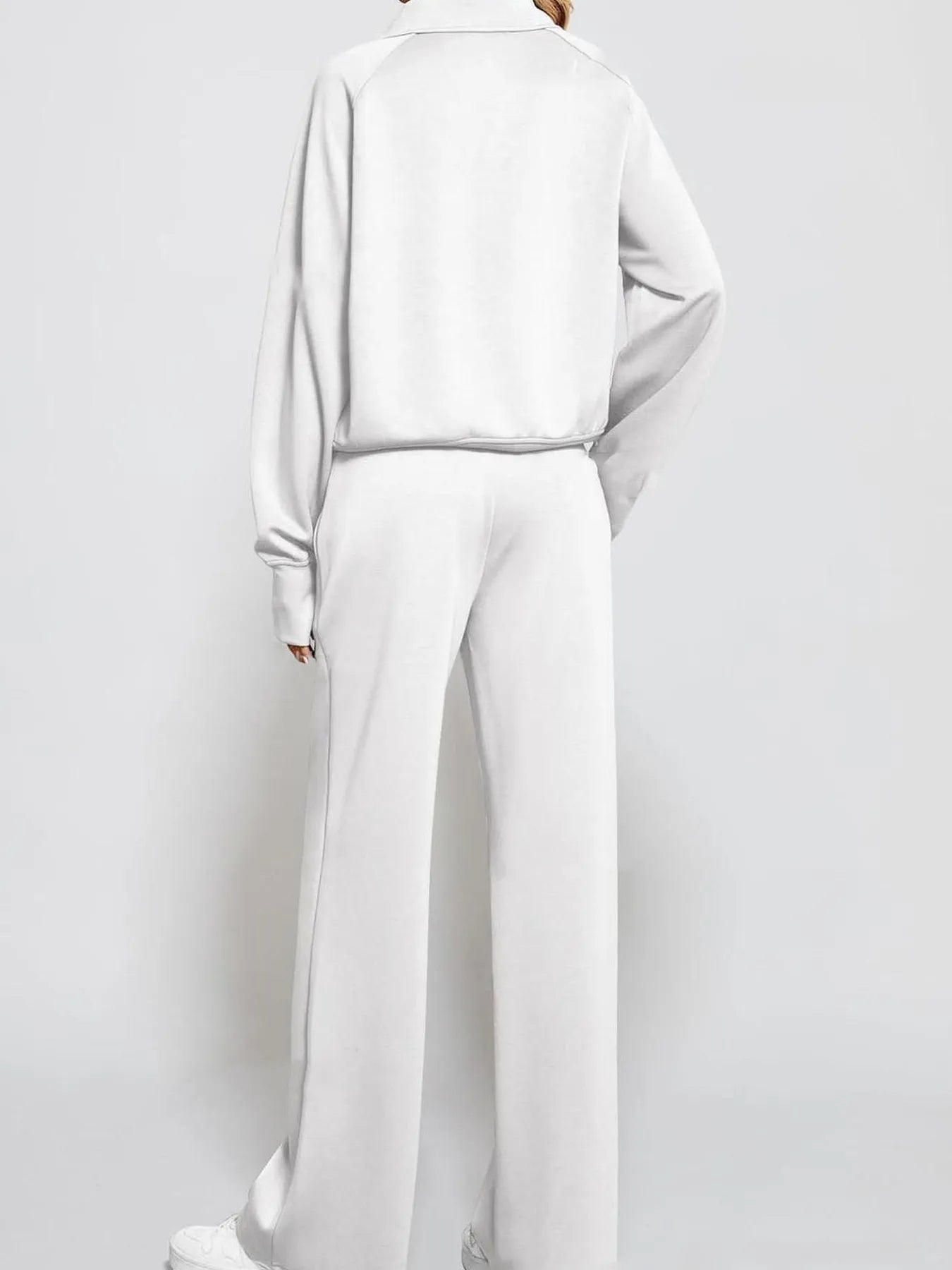 Half Zip Long Sleeve Top and Pants Set | Loungewear Sets Daverri Fashions