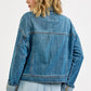 RISEN Oversized Cargo Pocket Denim Jacket with Cuffed Sleeves Denim Jackets