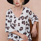 BiBi Leopard Printed V Neck Woven Top with Ruffled - DAVERRI FASHIONS
