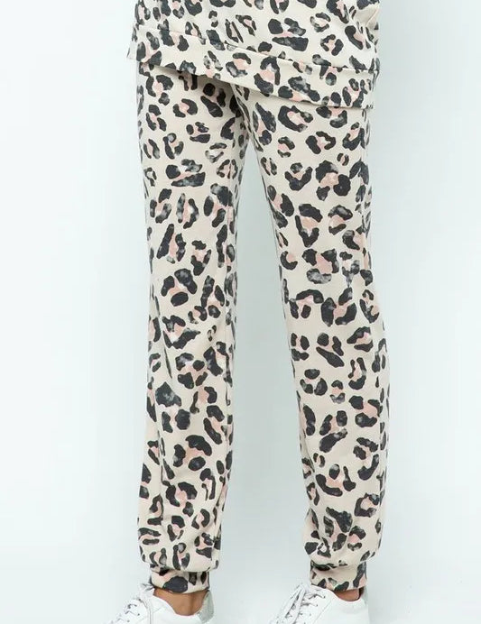 BiBi Leopard Casual Pants with Side Pockets | Lounge Pants Daverri Fashions